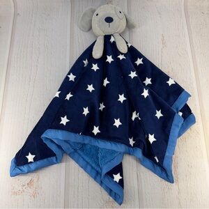 Cloud Island Puppy Lovey Baby Security Blanket Blue Star Plush